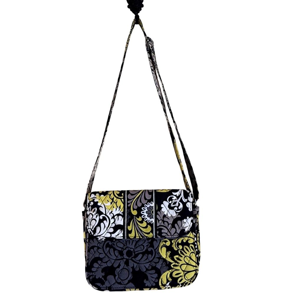 Vera Bradley Small Messenger Crossbody Bag Lemon Parfait‎ floral quilted